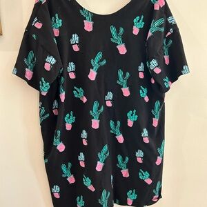 ASOS Swing dress Women’s Size 10 cactus print pink and green
